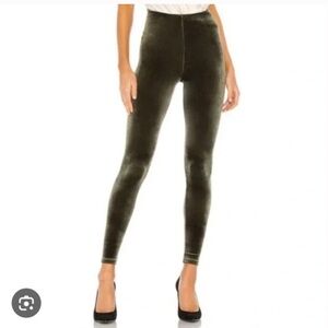 Commando Olive Green Velvet Leggings
